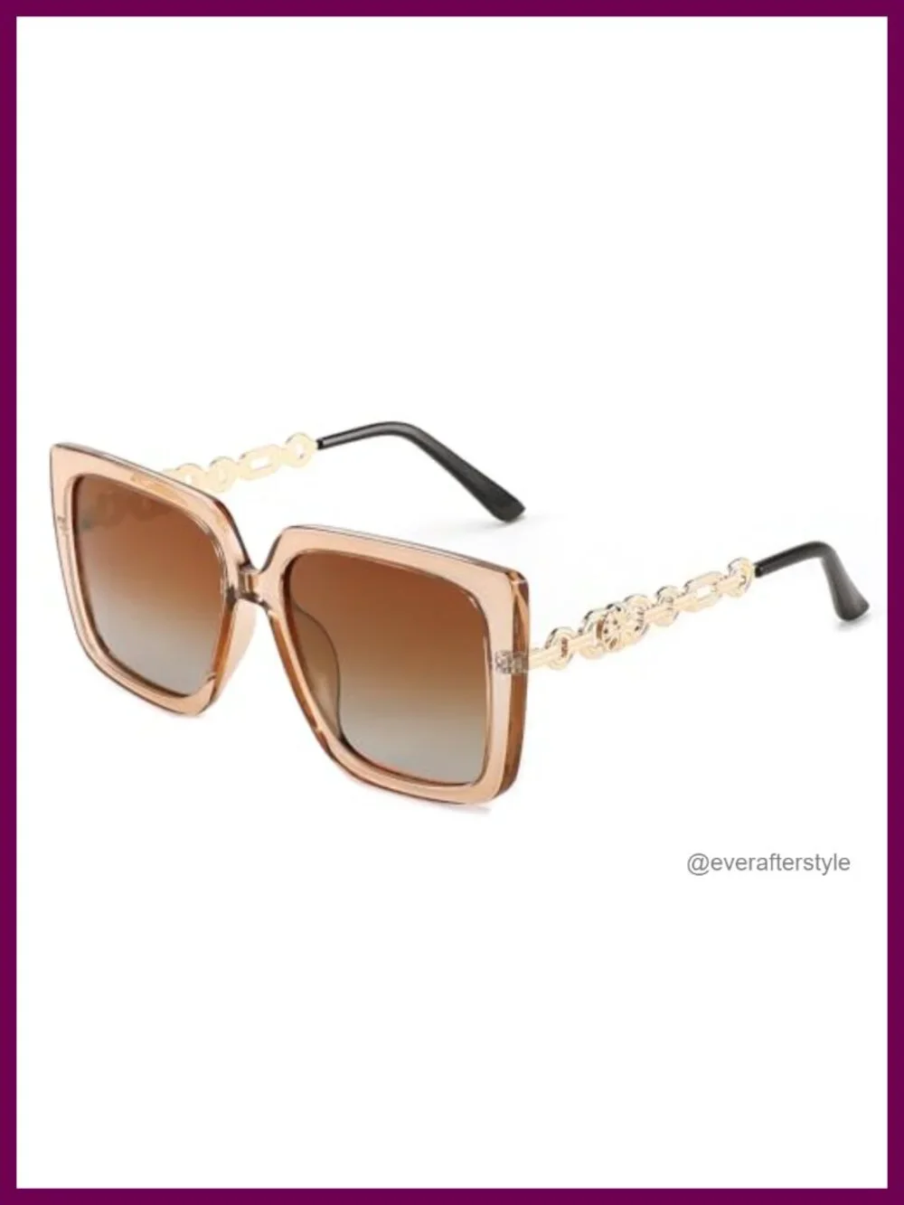 Oversized Square Sunglasses Women UV400 Polarized Metal Frame